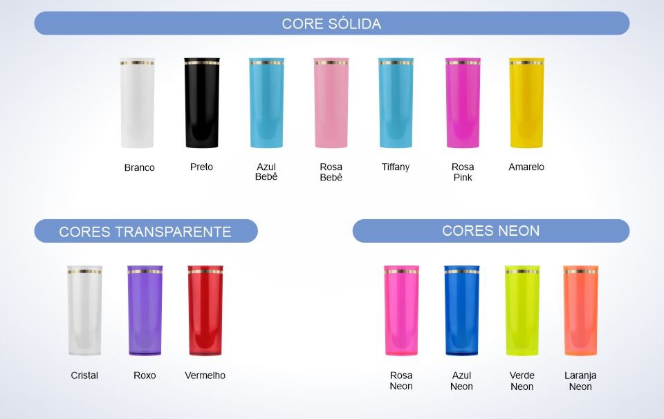 tabela de cores long dring borda