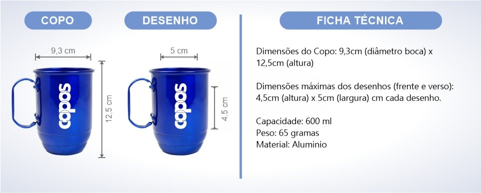 ficha tecnica caneca aluminio loja copos
