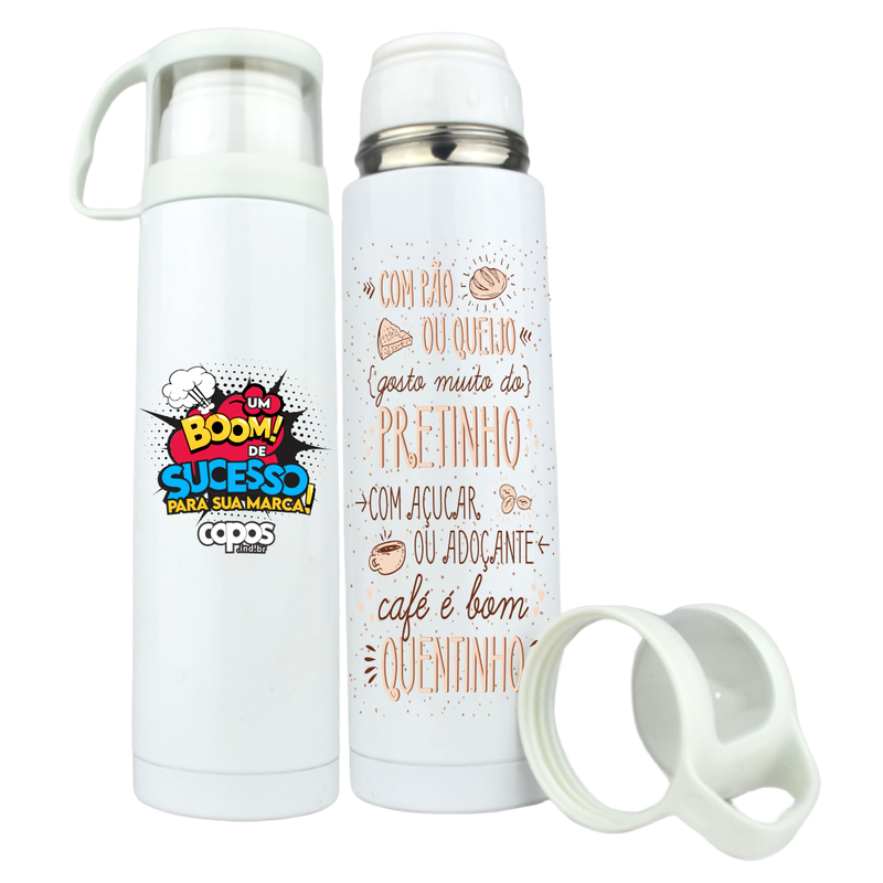 garrafa aco inox termica c copo branca 500ml 02 loja copos