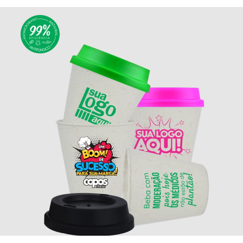 copos ecologico madeira 300 ml personalizado com tampa caf
