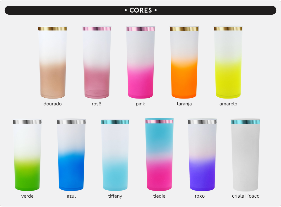 cores copo de festa long drink borda metalizada