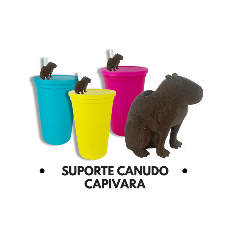 suporte de canudos capivara