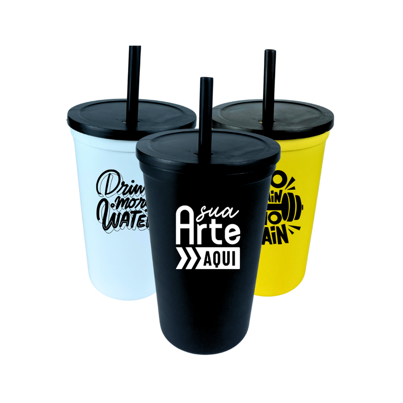 copo eco personalizado 700ml tampa canudo