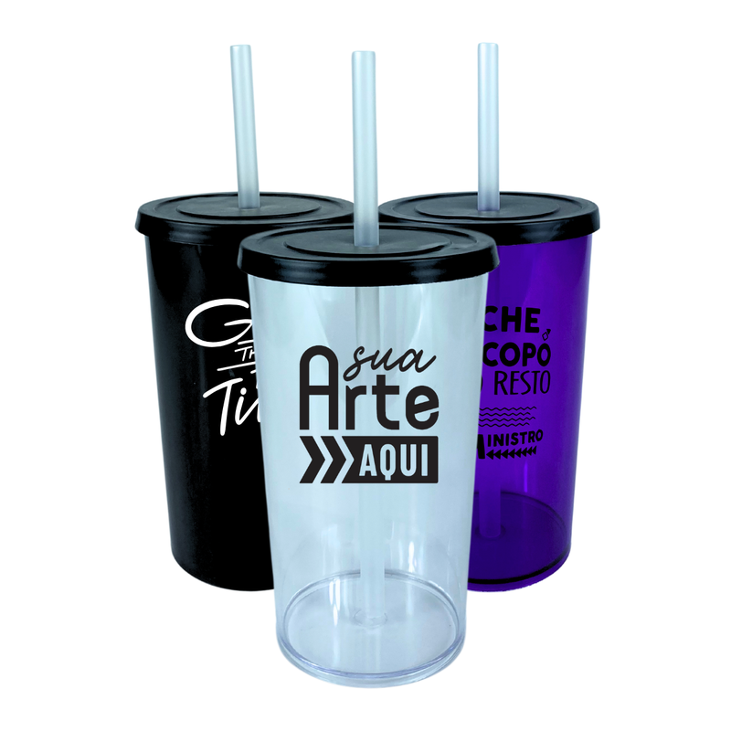 copo twister acrilico tampa canudo personalizado 575ml