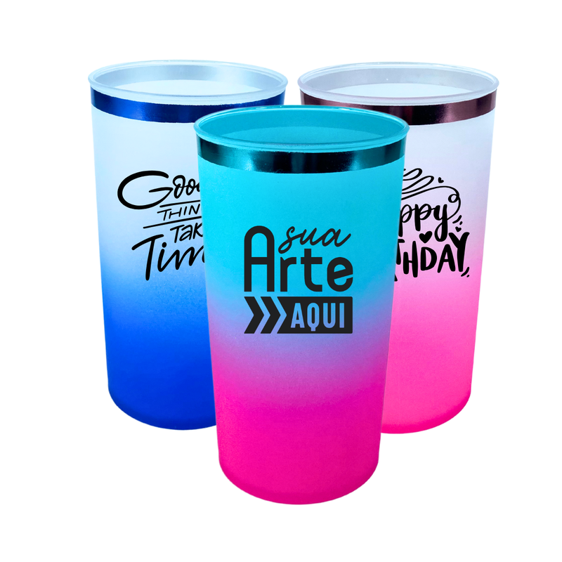 copo twister degrade alca acrilico personalizado 575ml borda metalizada