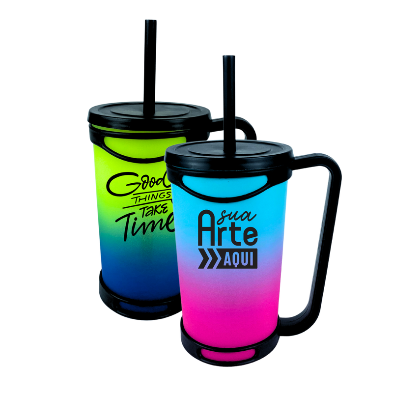 copo twister degrade acrilico tampa canudo alca personalizado 575ml
