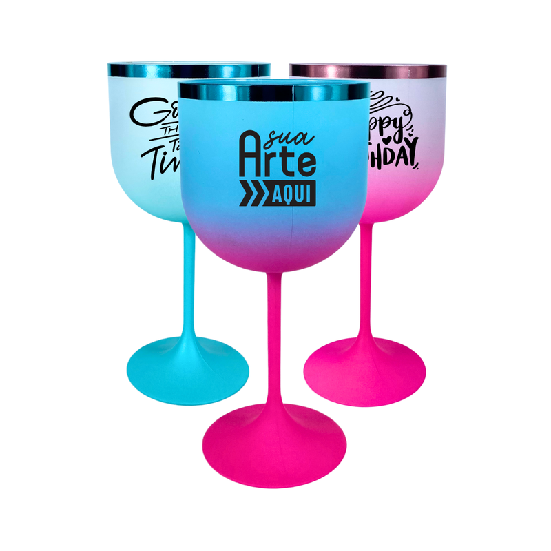 taca gin degrade acrilico personalizada 650ml borda metalizada