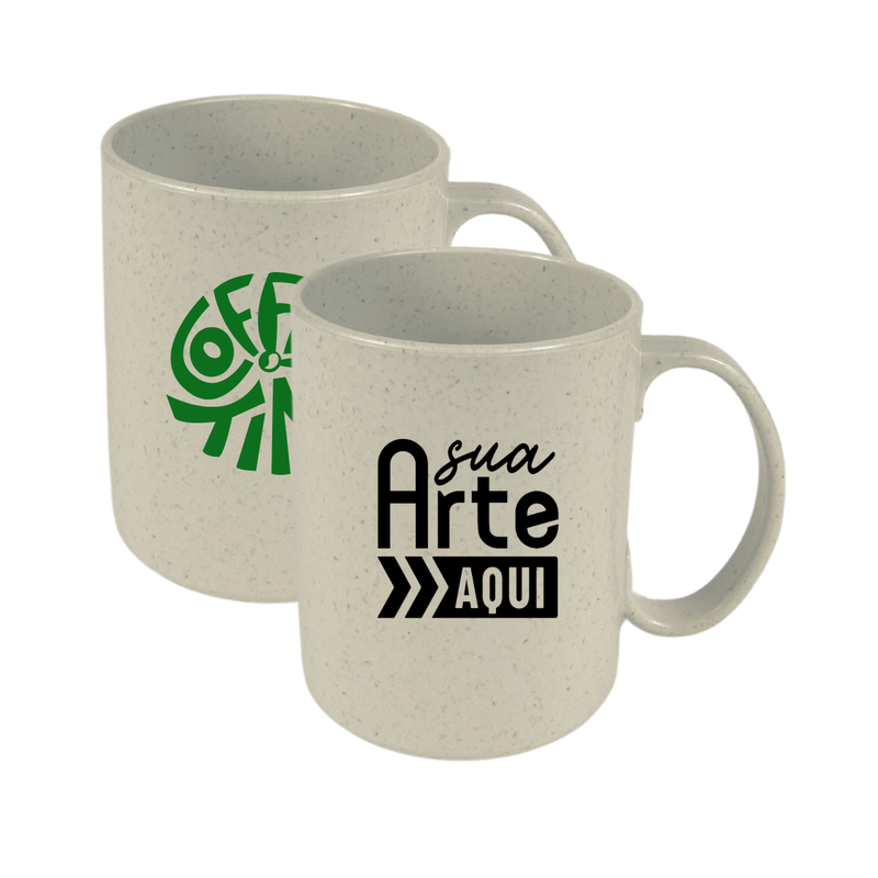 caneca cafe pp madeira personalizada 400ml