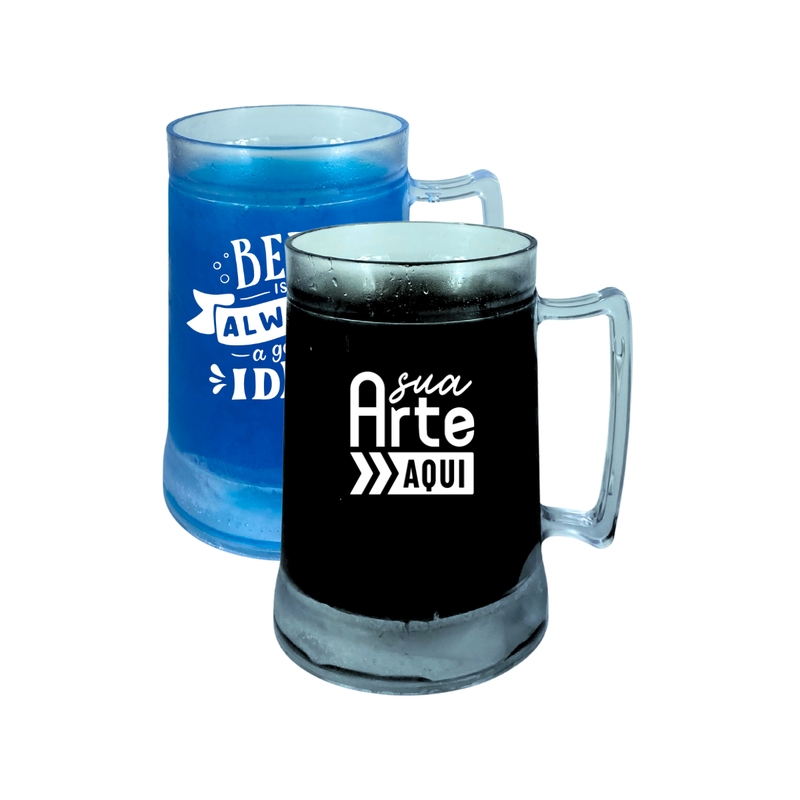 caneca chopp gel termica acrilico personalizada 450ml